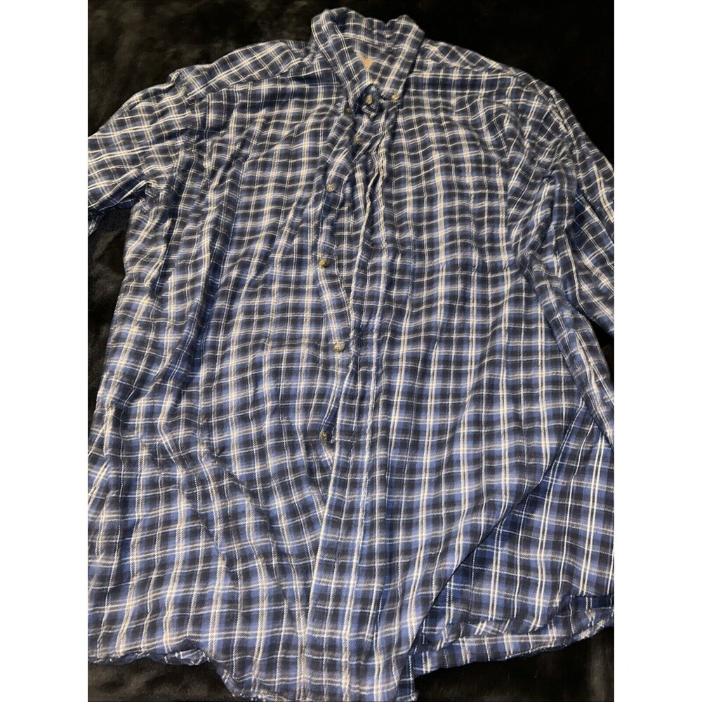 ST. John’s Bay Mens Flannel Size XL Blue Black And White